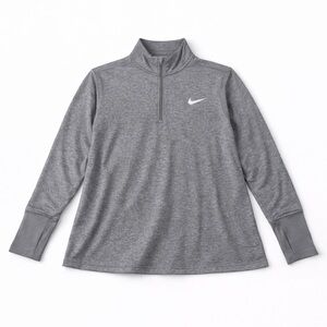 Nike Dri-Fit Plus Size 2X Quarter-Zip Pullover | Thumbholes | Gray Active Top